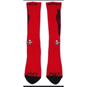 Red Chrome Hearts FOTI Socks Red Skull Jarvis Harris Teeter Medium US 5-8 New‎
